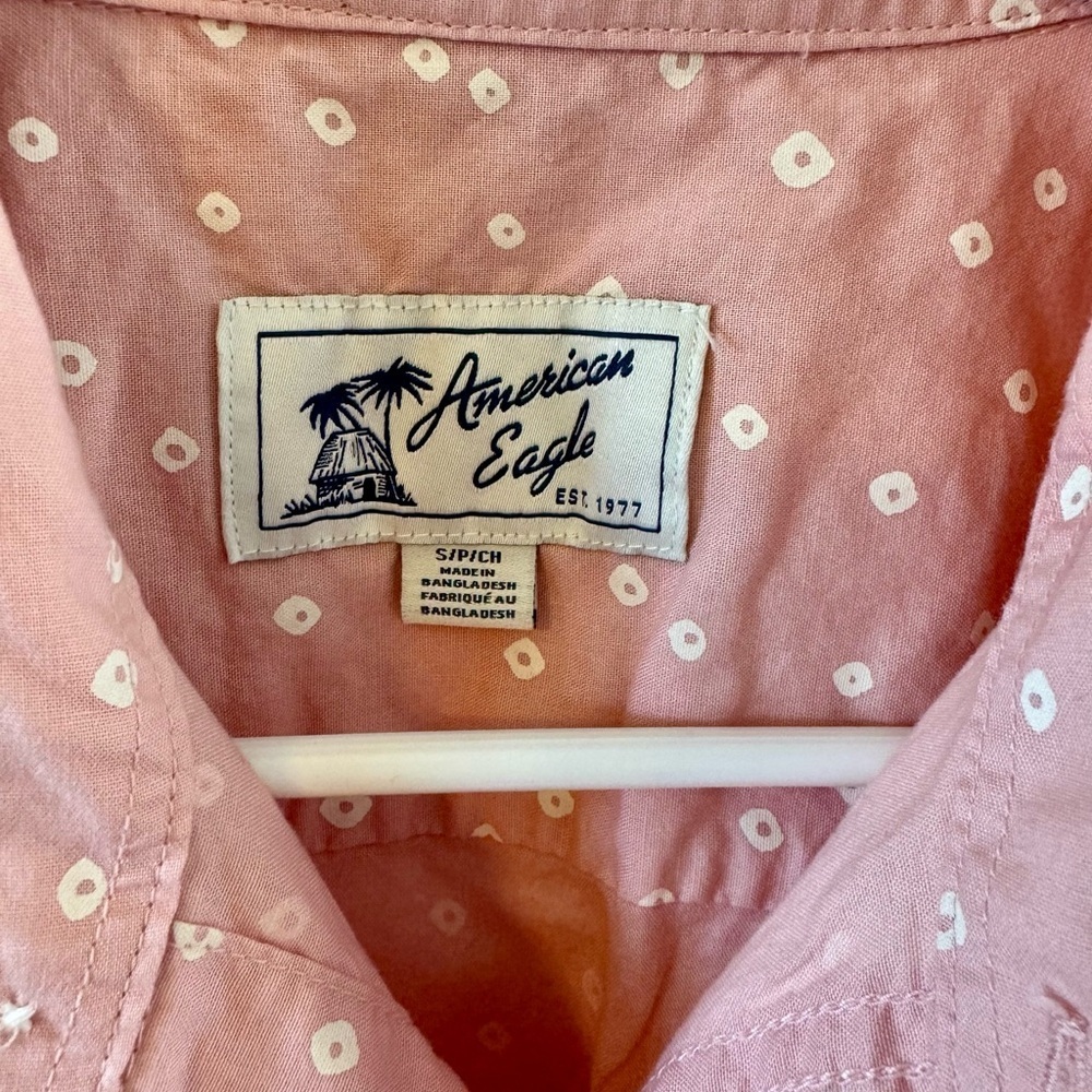 American Eagle Outfitters Pink Casual Button Down Shirt - Picture 2 of 4